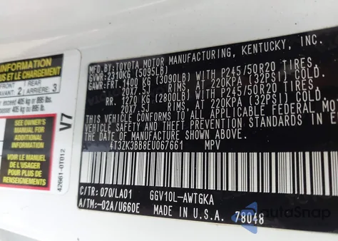 2014 Toyota Venza Xle V6 from USA, damaged, VIN 4T3ZK3BB8EU067661